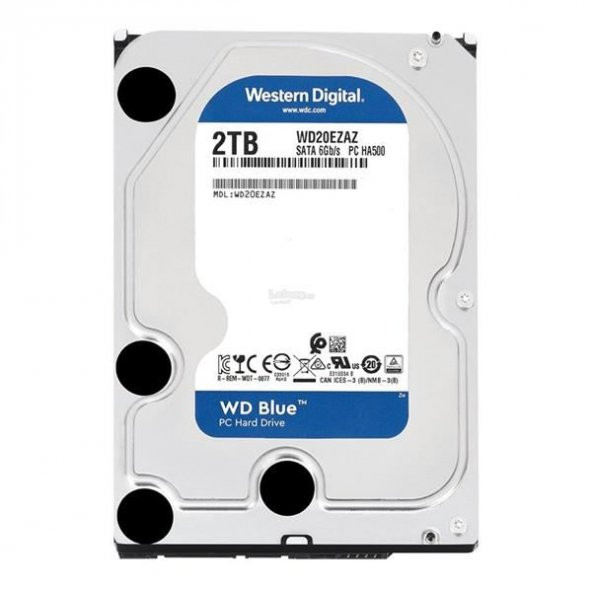 WD 2TB Blue Sata 3.0 5400RPM 256MB 3.5" Dahili Disk WD20EZAZ