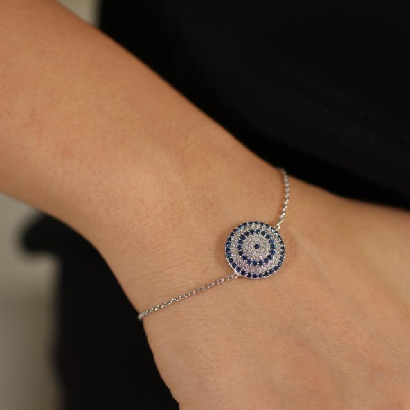 925 Ayar Gümüş Nazar Bileklik, Beyaz ürün görseli