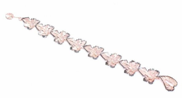 925 Ayar Rose Gümüş Yaprak Bileklik - 2