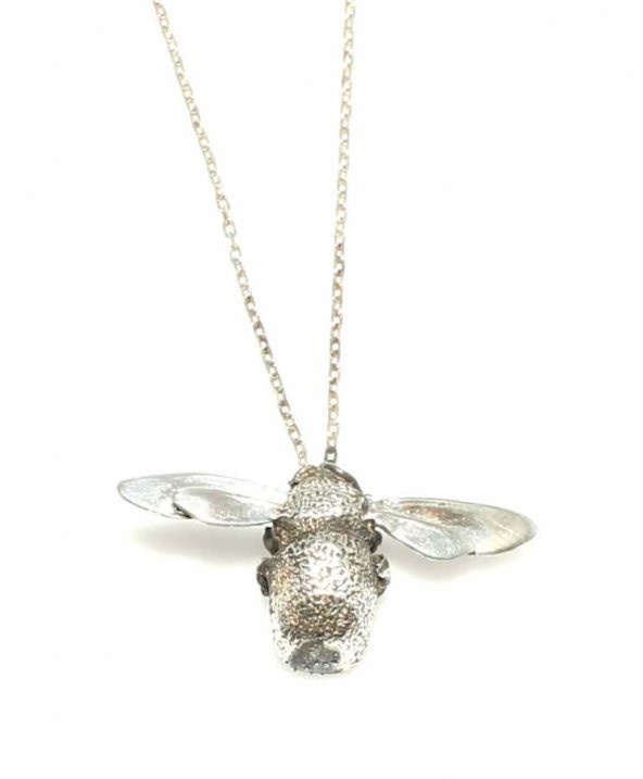 925 Ayar Gümüş Bal Arı Kolye - 2