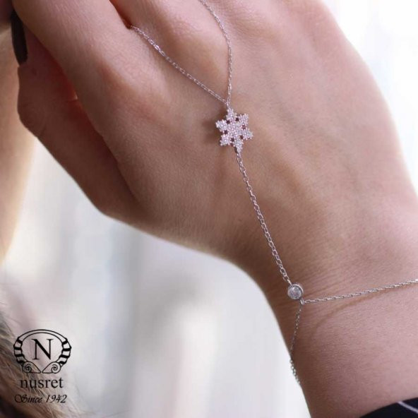 925 Ayar Gümüş Kar tanesi Modeli Şahmeran, Beyaz