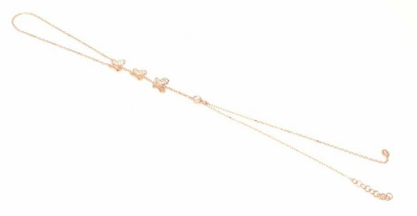925 Ayar Rose Gümüş 3 Parça Taşlı Kelebek Modeli Şahmeran - 3