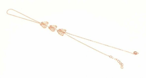 925 Ayar Rose Gümüş 3 Parça Kelebek Modeli Şahmeran Bileklik - 6