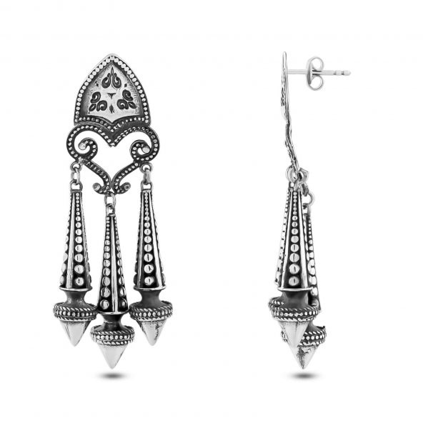 925 Ayar Gümüş Külah Model Küpe - 3