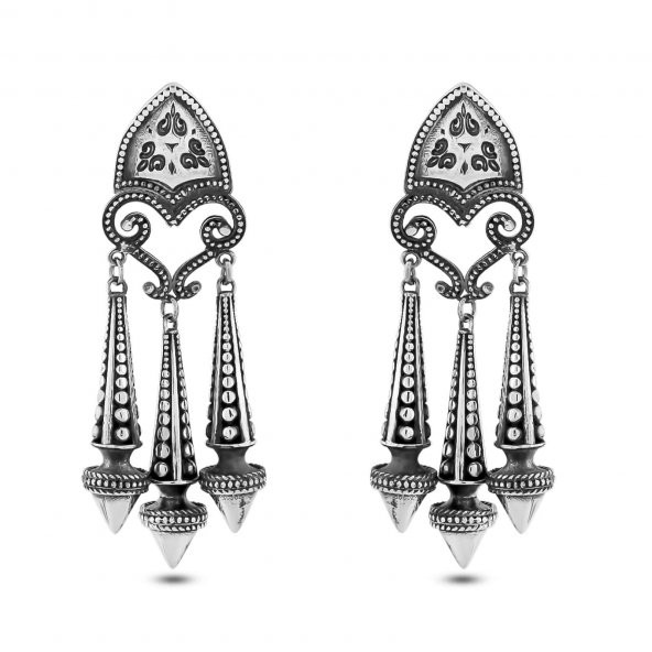925 Ayar Gümüş Külah Model Küpe - 4