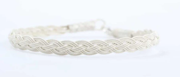 999 Ayar Gümüş Örgü Kazaziye Bileklik, Beyaz ürün görseli