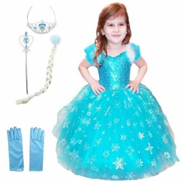 Tarlatanlı  Kostüm Kız Çocuk Kostümü - Tarlatanlı Frozen Kostümü
