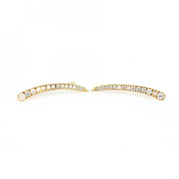 925 Ayar Gümüş Taşlı Earcuff Küpe - 2
