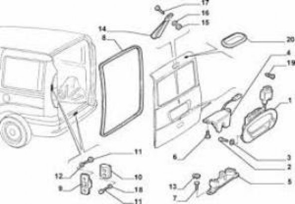 FIAT DOBLO Bagaj Kapı Kolu 2000 - 2009 (735331105) - 3