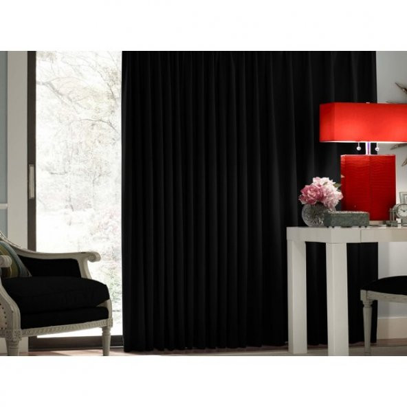 Evsa Home Blackout Karartma Güneşlik Perde Pilesiz V - 5 Siyah - 400x250 cm