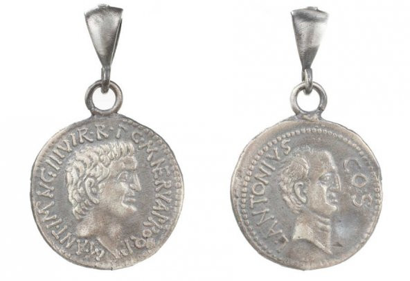 925 Ayar Gümüş Sezar Figür Madalyon Kolye Ucu