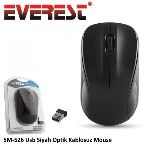 Everest SM-526 Kablosuz Optik Mouse Siyah