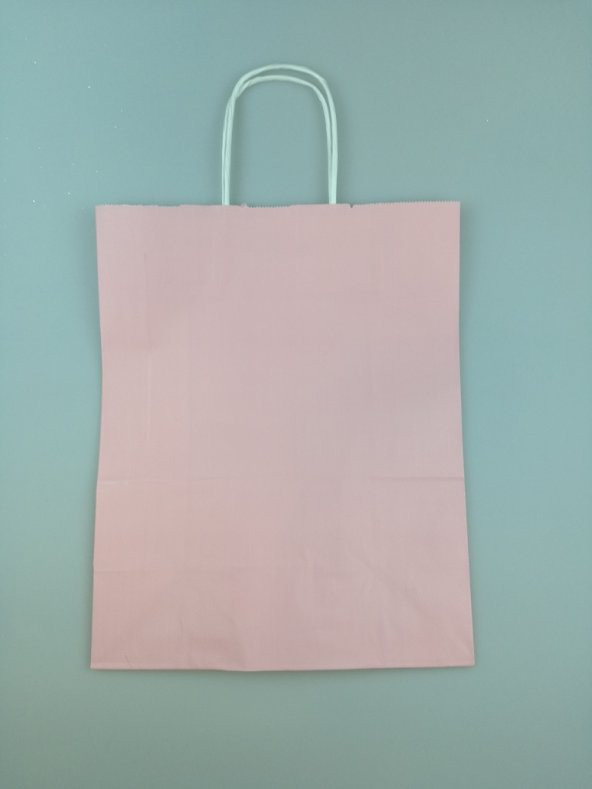 KRAFT KAĞIT ÇANTA PEMBE 25CM X 30CM - 1 ADET - 2