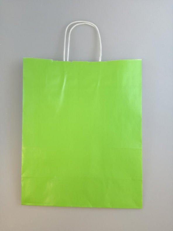 KRAFT KAĞIT ÇANTA YEŞİL 25CM X 30CM - 1 ADET - 3