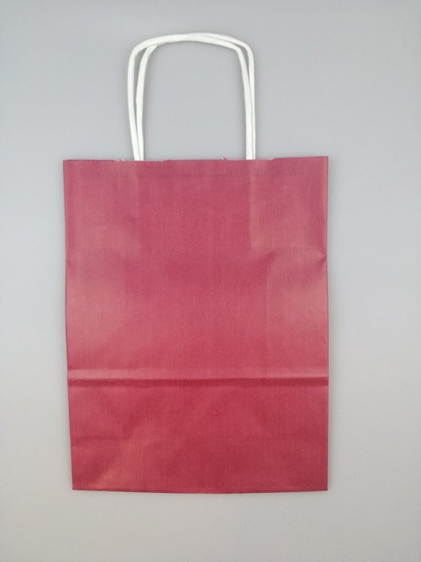 KRAFT KAĞIT ÇANTA BORDO 18CM X 24CM - 1 ADET - 2