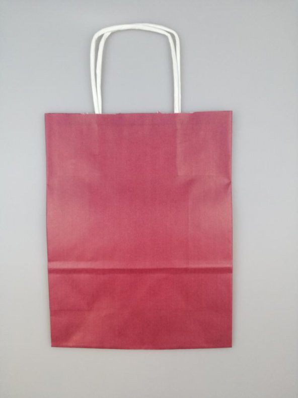 KRAFT KAĞIT ÇANTA BORDO 18CM X 24CM - 1 ADET - 3