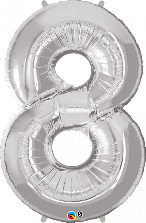 RAKAM BALON FOLYO 8 GÜMÜŞ 70CM (UÇMAYAN) - 2