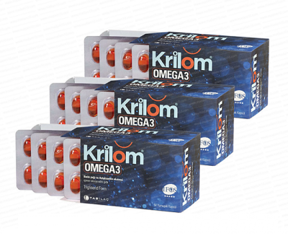 Krilom Omega 3 50 Yumuşak Kapsül .3 Kutu..09/2020