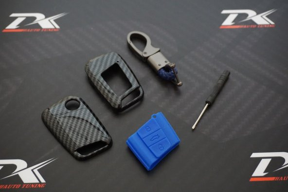 Volkswagen VW GOLF 7 MK7 Gerçek Karbon Fiber Anahtar Kapağı İç Si - 3