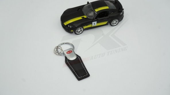 Kia Logo Krom Metal Deri Stil Anahtarlık - 2