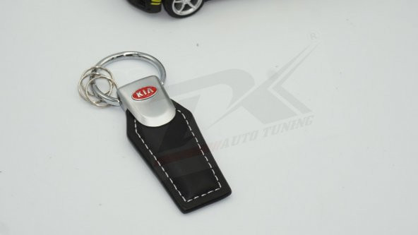 Kia Logo Krom Metal Deri Stil Anahtarlık - 3
