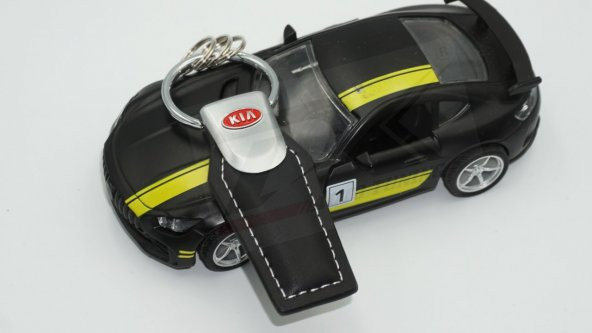 Kia Logo Krom Metal Deri Stil Anahtarlık - 5