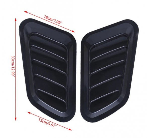 Off Road Arazi Aracı Otomobil Ön Kaput Glossy Black Air Flow Rüzg - 7