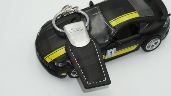 Jeep Logo Krom Metal Deri Stil Anahtarlık - 5