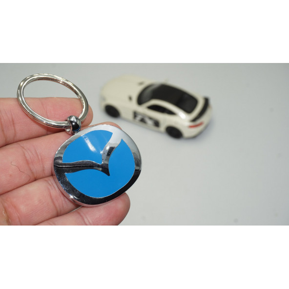 DK Mazda Yeni Nesil Logo Mavi Metal Çift Yön Anahtarlık