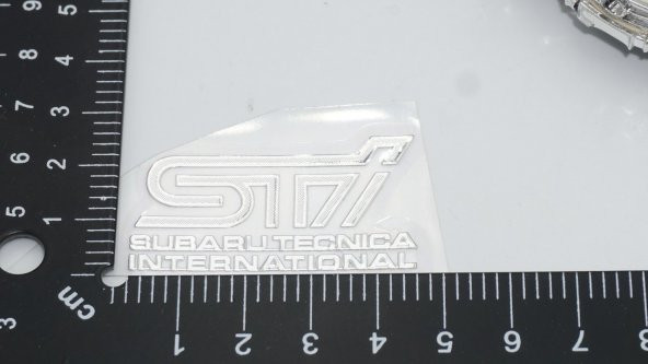 Subaru STİ Tecnica international Alüminyum Torpido Ayna Sticker - 5