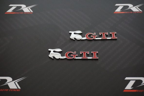 Volkswagen GTİ Running Rabbit Çamurluk Yanı Krom Metal 3M Logo - Resim 3