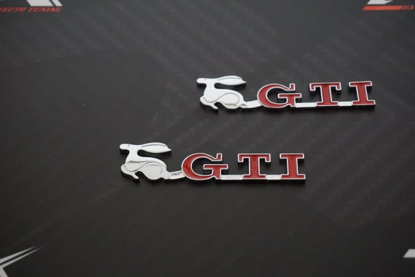 Volkswagen GTİ Running Rabbit Çamurluk Yanı Krom Metal 3M Logo - Resim 5