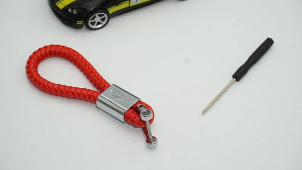 Ford Mustang Koşan At Logo Stil Hasır Desen Anahtarlık - 3