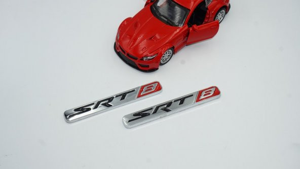 Chrysler SRT 8 Logo Çamurluk Yanı Krom Metal 3M 3D Amblem Seti - 2