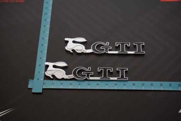 Volkswagen GTİ Running Rabbit Çamurluk Yanı Krom Metal 3M Logo - Resim 10