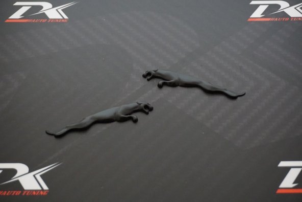 DK Jaguar Çamurluk Yanı 3M 3D Siyah Metal Logo Amblem - 2