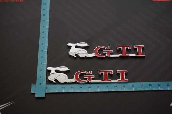 Volkswagen GTİ Running Rabbit Çamurluk Yanı Krom Metal 3M Logo - Resim 9