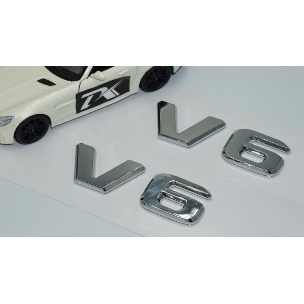Dk V6 Çamurluk Yanı Krom Abs 3m 3d Yazı Logo Seti Benz İle Uyumlu - 3