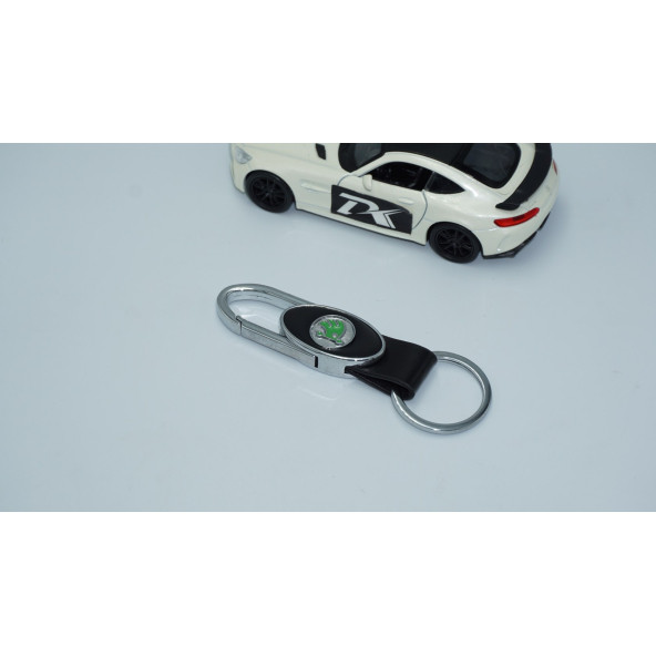 DK Tuning Skoda Logo Deri Metal Anahtarlık - 2