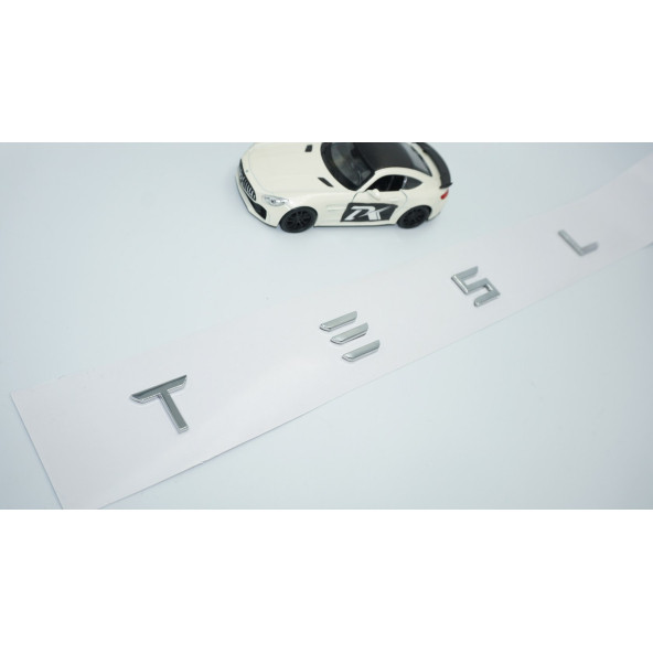 DK Tuning Tesla Model 3 Y S X Series Bagaj Krom Metal Uzun Yazı Logo