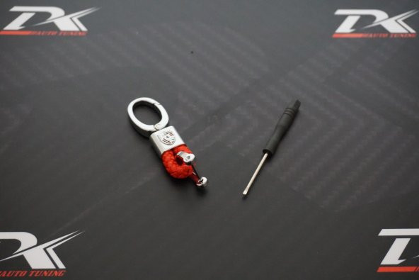Porsche Logo Stil Hasır Desen Anahtarlık K - Resim 3
