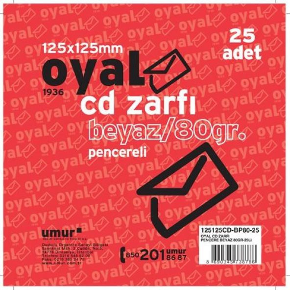 OFFICEMATE CD ZARFI 125X125 BEYAZ  80GR 25 LI - 2