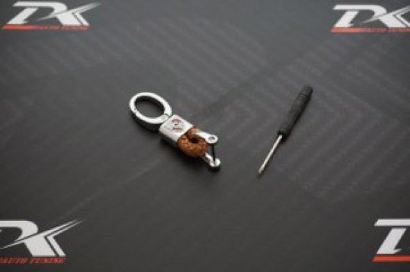 Porsche Logo Stil Hasır Desen Anahtarlık K