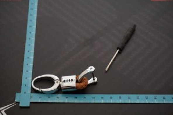 Audi Logo Stil Hasır Desen Anahtarlık K - 4
