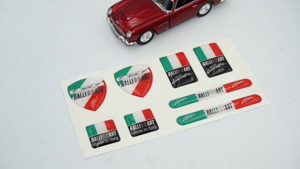 Mitsubishi Ralli Art İtaly Sports Logo Damla Silikon Grup Sticker - Resim 2