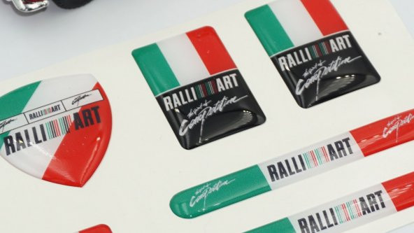 Mitsubishi Ralli Art İtaly Sports Logo Damla Silikon Grup Sticker - Resim 4