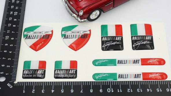 Mitsubishi Ralli Art İtaly Sports Logo Damla Silikon Grup Sticker - Resim 5