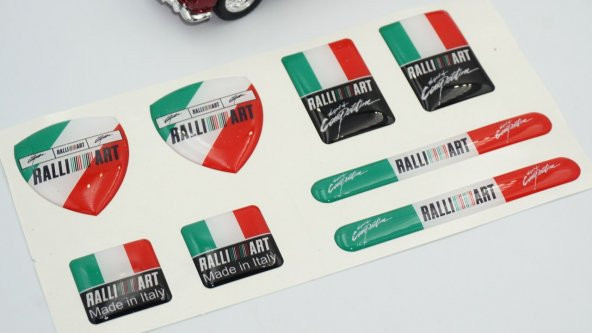 Mitsubishi Ralli Art İtaly Sports Logo Damla Silikon Grup Sticker - Resim 3