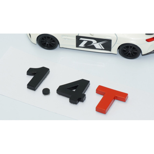 DK Tuning 1.4T Bagaj Siyah Kırmızı Yazı Logo Volkswagen İle Uyumlu - 3