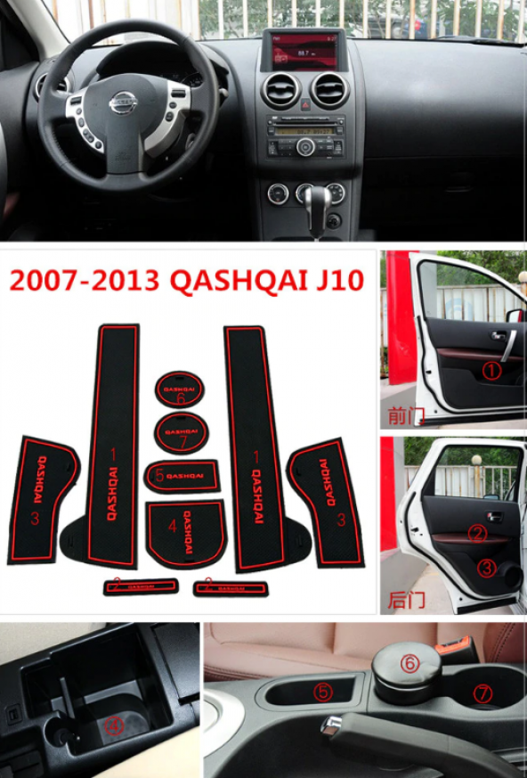 Nissan Qashqai J10 2006 2015 Araç İçi Silikon Kaymaz Ped Kaplama - 5
